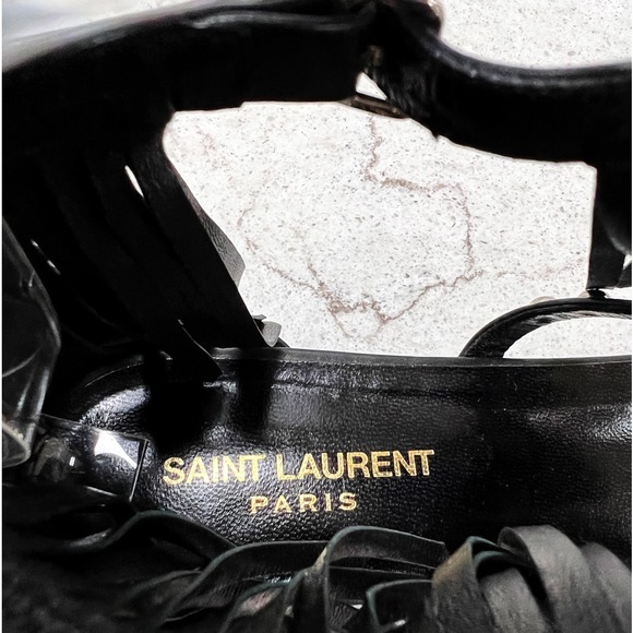 SAINT LAURENT GLADIATOR STUDDED CYUKO FRINGE SANDAL SZ 9 (40) - Picture 4 of 7